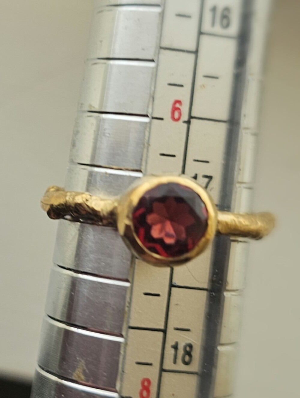 Brass Ruby Ring - Elegant Women's Jewelry - Picture 4 of 6